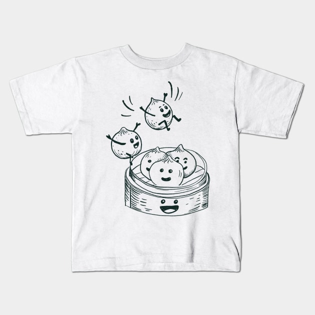 Happy Dumplings Kids T-Shirt by SWON Design